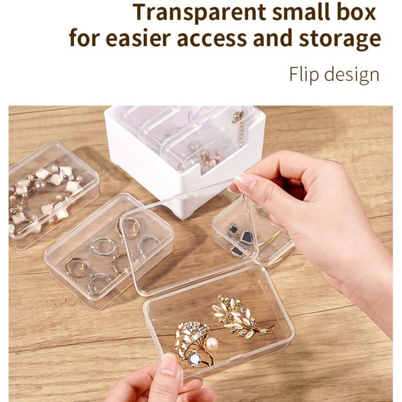White Storage Box Set（Large storage box + 11 small inner boxes） - Transparent view 3