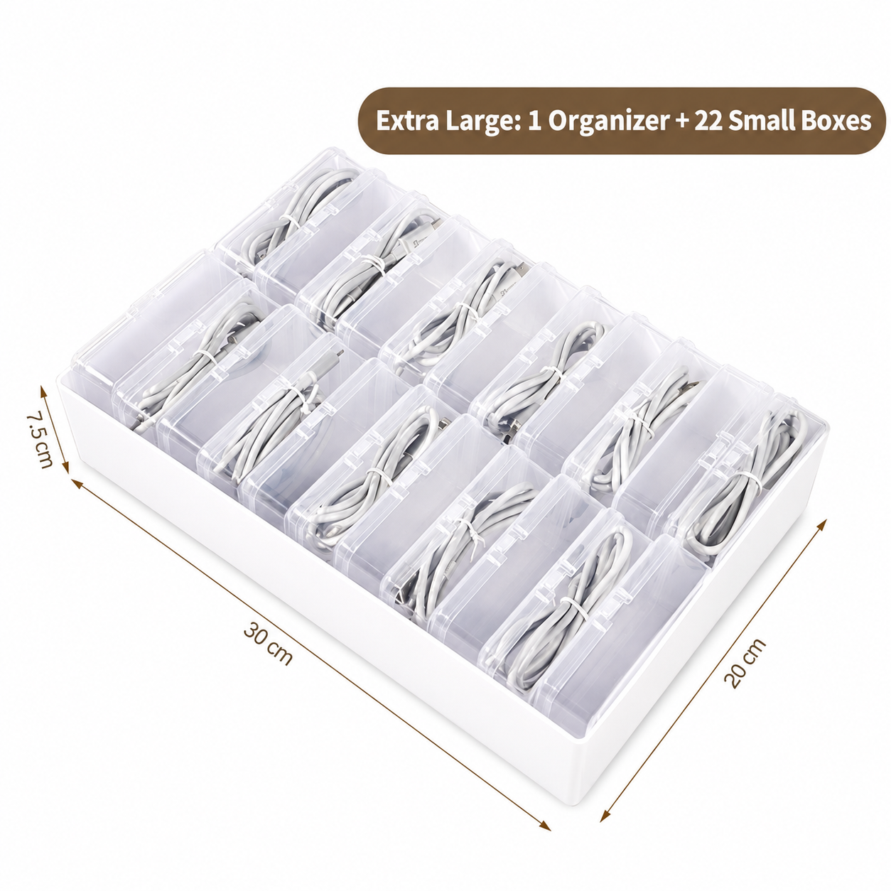 White Storage Box Set（Extra-large storage box + 22 small boxes） - Transparent