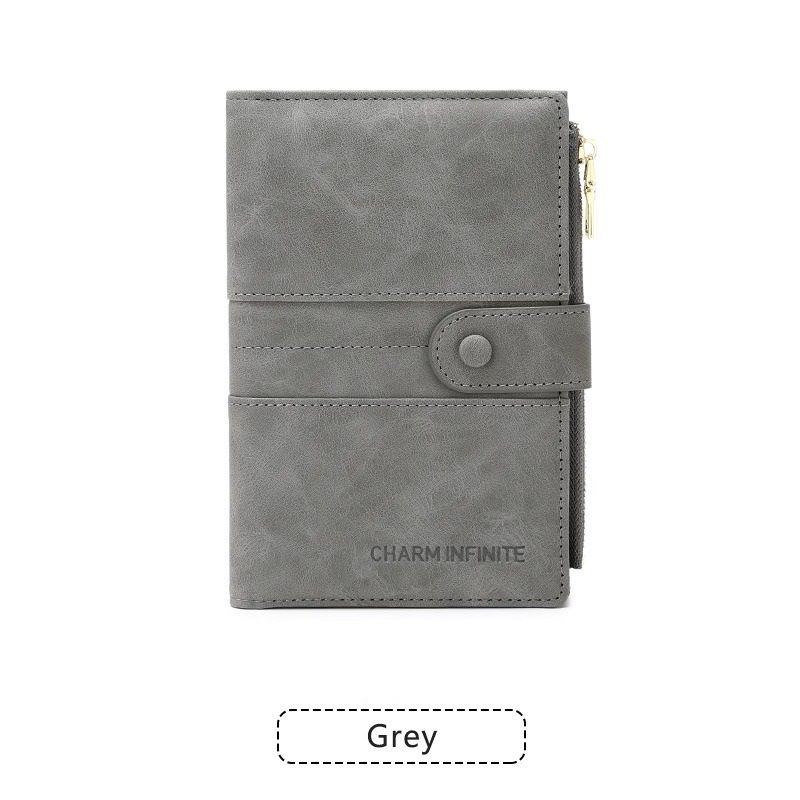 Grey RFID-Protected Travel Passport Wallet - Slim Multi-Compartment Organiser