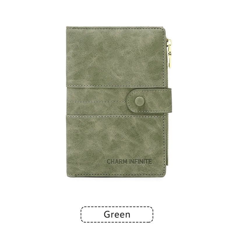 Green RFID-Protected Travel Passport Wallet - Slim Multi-Compartment Organiser