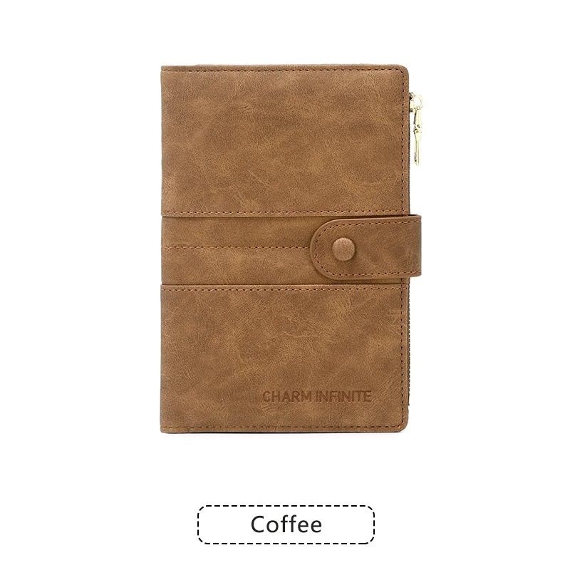 Coffee RFID-Protected Travel Passport Wallet - Slim Multi-Compartment