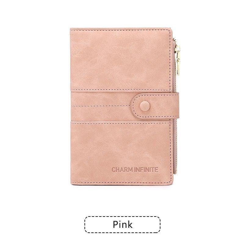 Pink RFID-Protected Travel Passport Wallet - Slim Multi-Compartment Organiser