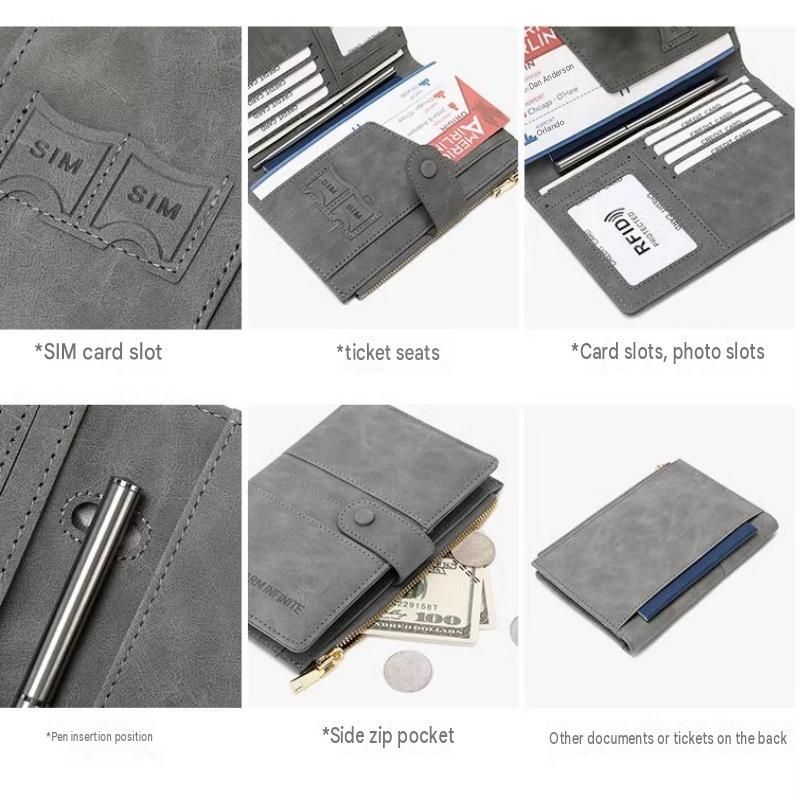 Pink RFID-Protected Travel Passport Wallet - Slim Multi-Compartment Organiser view 5