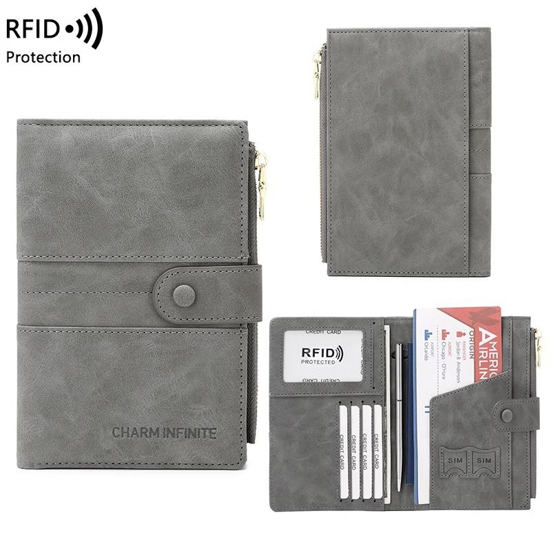 Pink RFID-Protected Travel Passport Wallet - Slim Multi-Compartment Organiser view 9