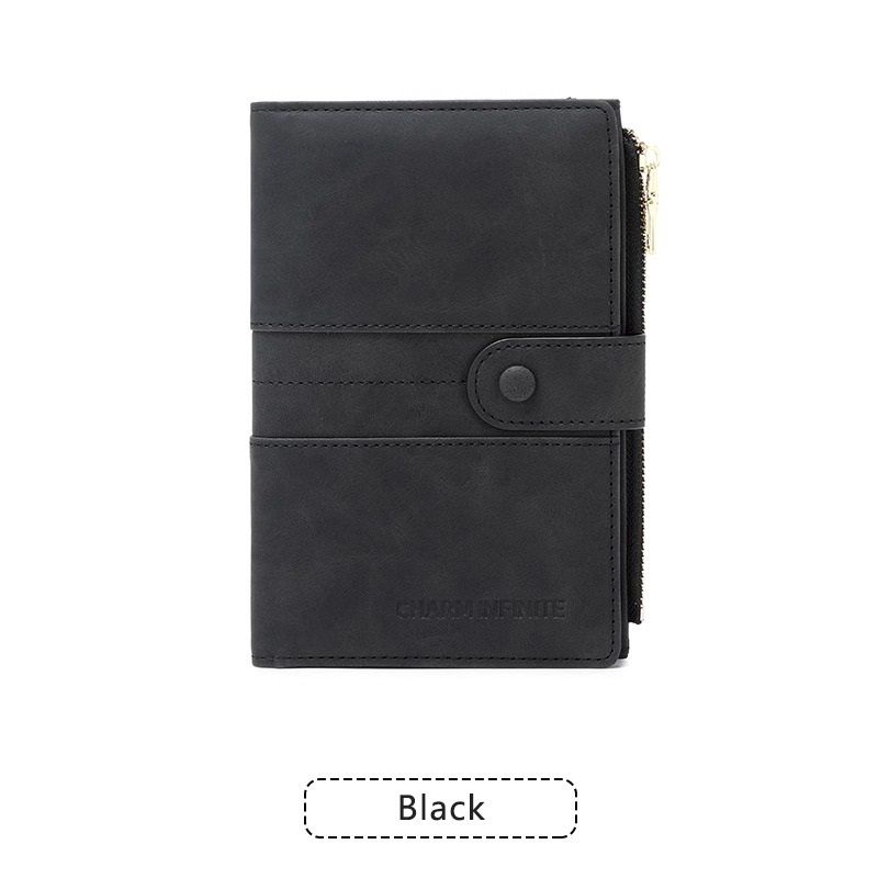 Black RFID-Protected Travel Passport Wallet - Slim Multi-Compartment Organiser