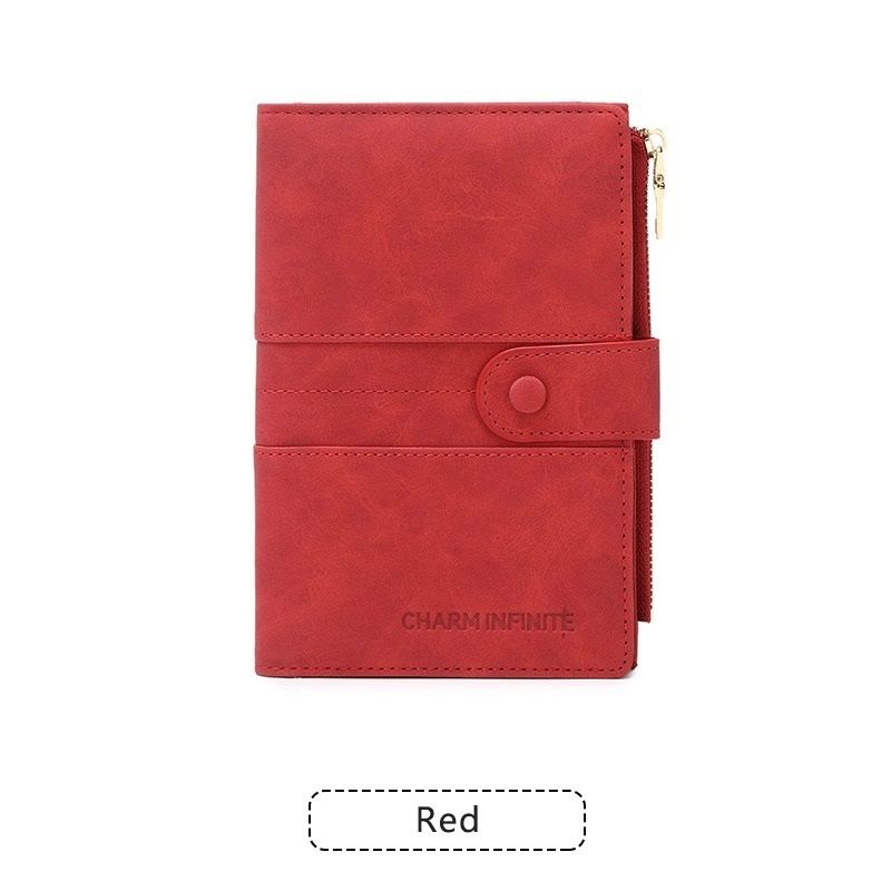 Red RFID-Protected Travel Passport Wallet - Slim Multi-Compartment Organiser
