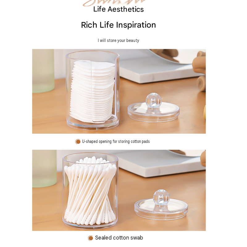 Transparent Cosmetic Storage Canister （Transparent U-shaped tall cup） view 4