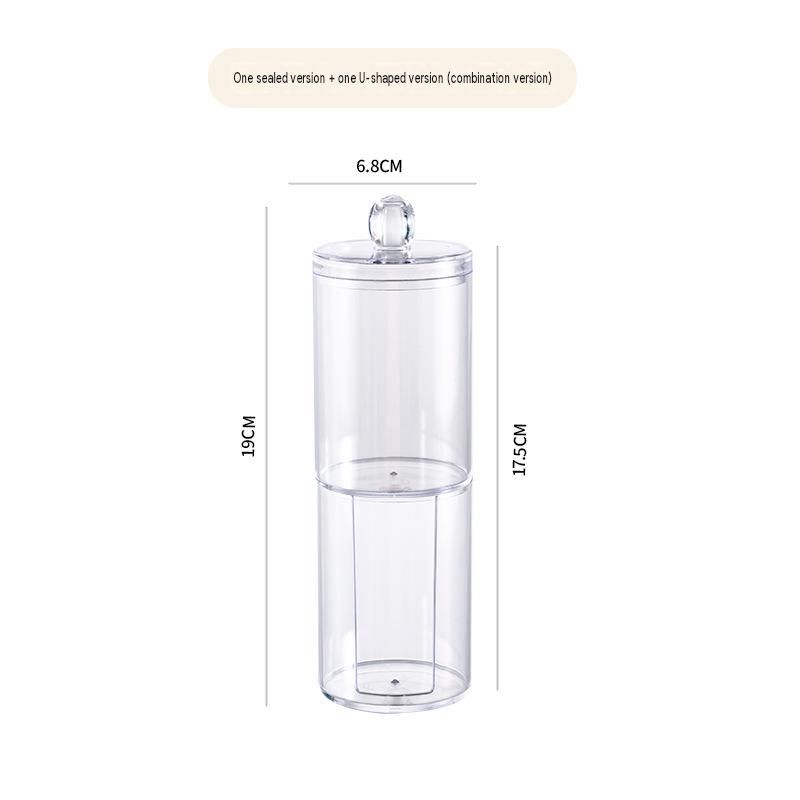Transparent Cosmetic Storage Canister Set（Transparent combination round cup +