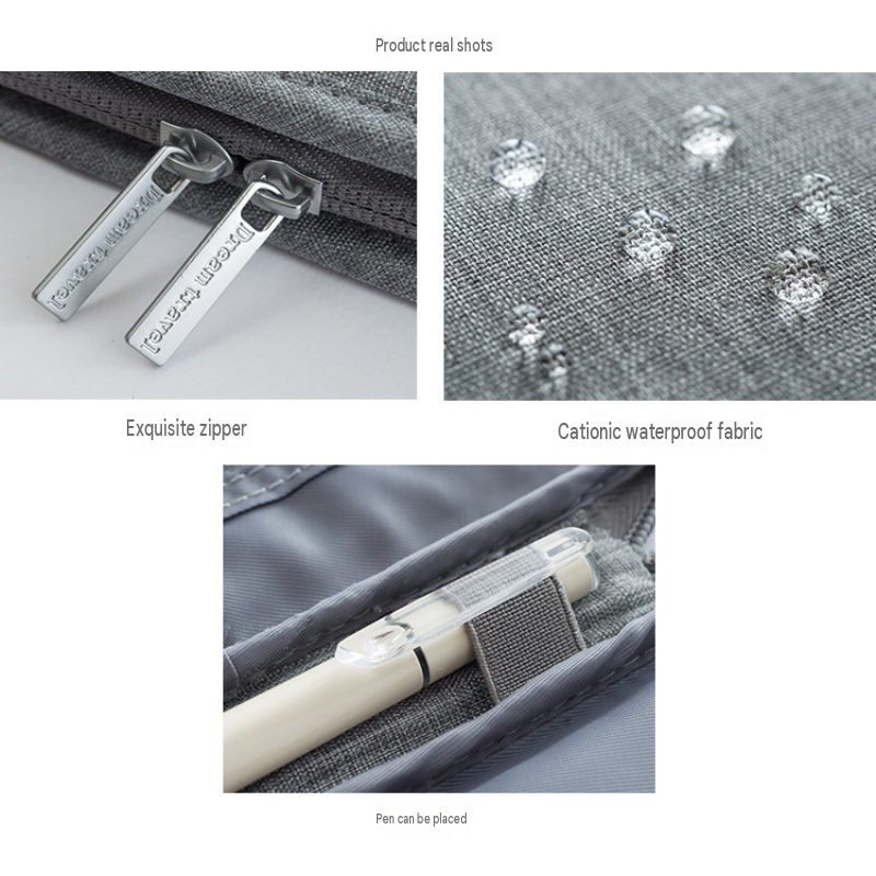 3-pack Small size Grey Travel Document Organiser - Waterproof Oxford Cloth view 5