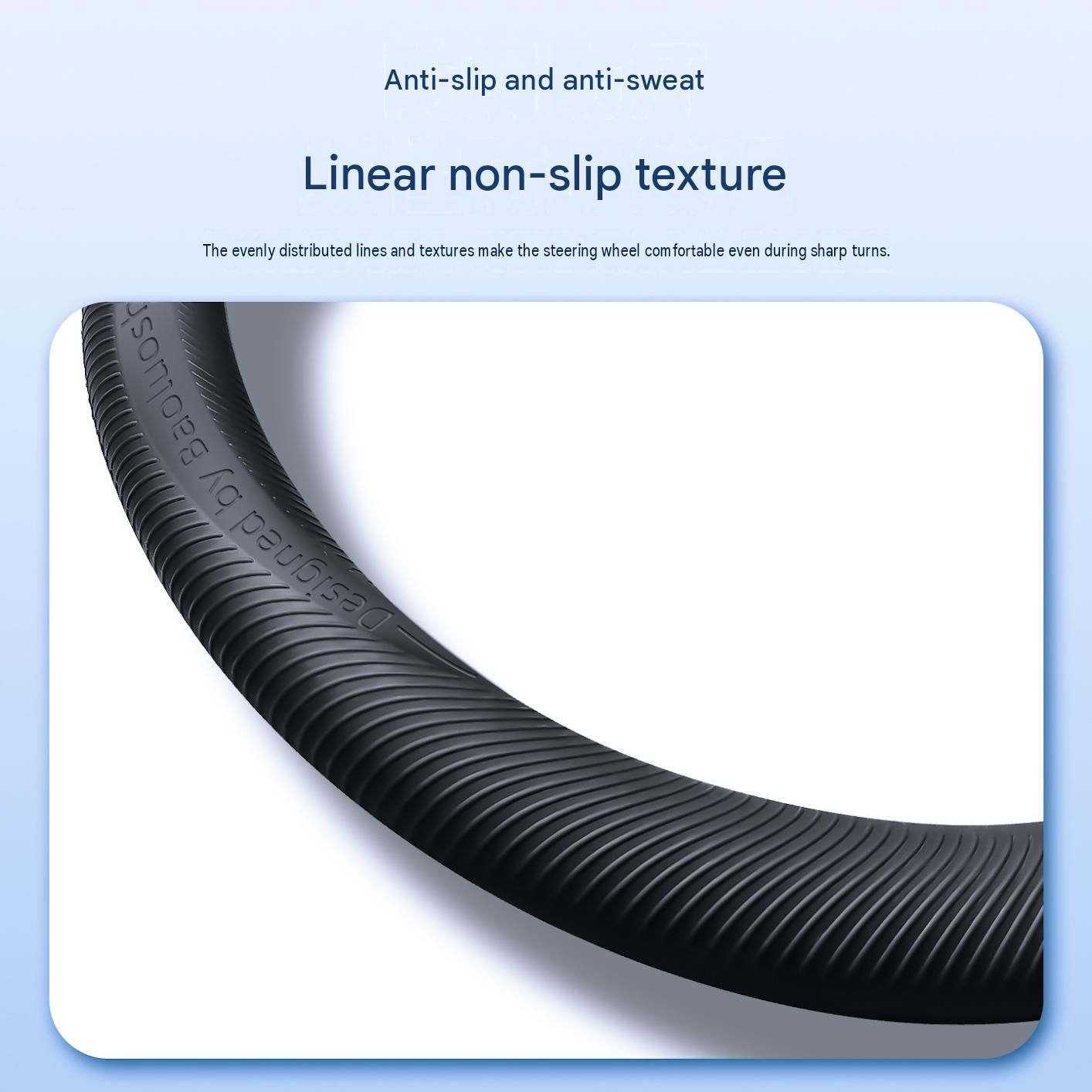 Red Liquid Silicone Steering Wheel Cover - Ultra-Thin Non-Slip Sweat-Resistant view 5