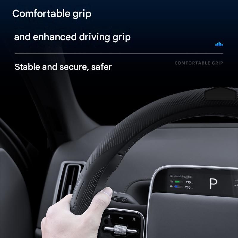 Red Liquid Silicone Steering Wheel Cover - Ultra-Thin Non-Slip Sweat-Resistant view 6