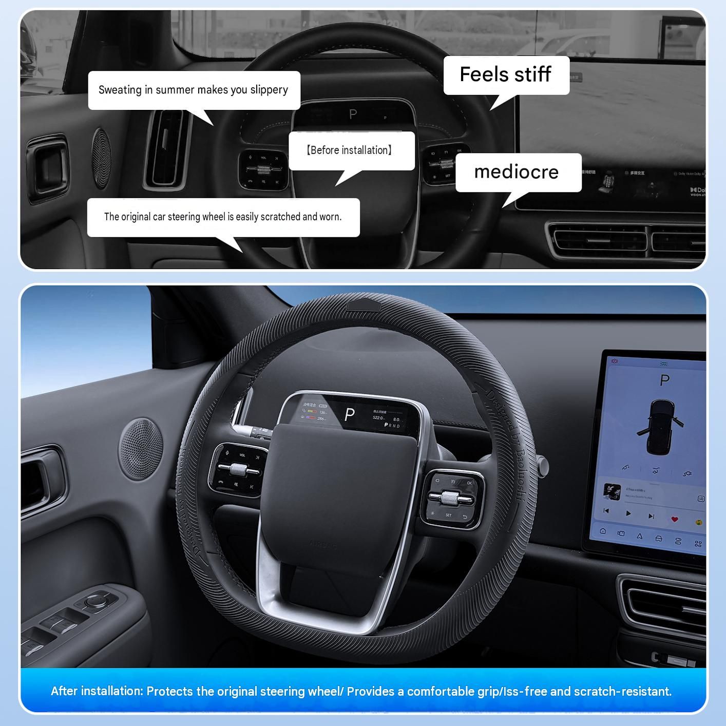 Apricot Liquid Silicone Steering Wheel Cover - Ultra-Thin Non-Slip view 4
