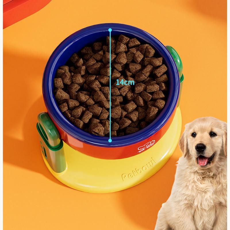 Red Adjustable Height Pet Bowl With Suction Cup Base - Anti-Spill Elevated view 7