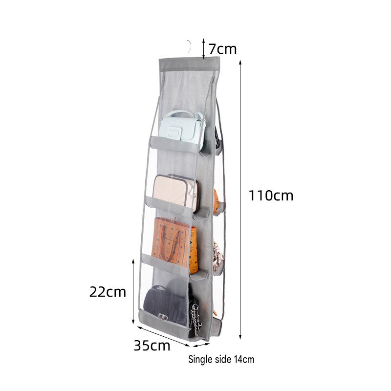 Grey Home Organisation Set - 8 Pocket Handbag Hanging Organiser and 26 Slot view 7