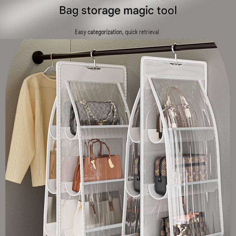 Black Home Organisation Set - 8 Pocket Handbag Hanging Organiser and 26 Slot view 2