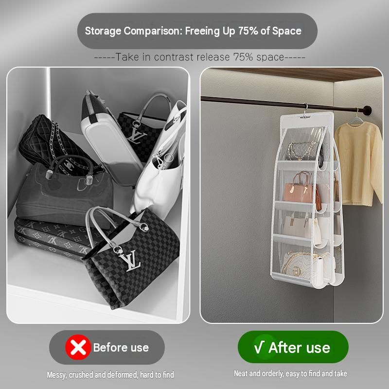 Black Home Organisation Set - 8 Pocket Handbag Hanging Organiser and 26 Slot view 3