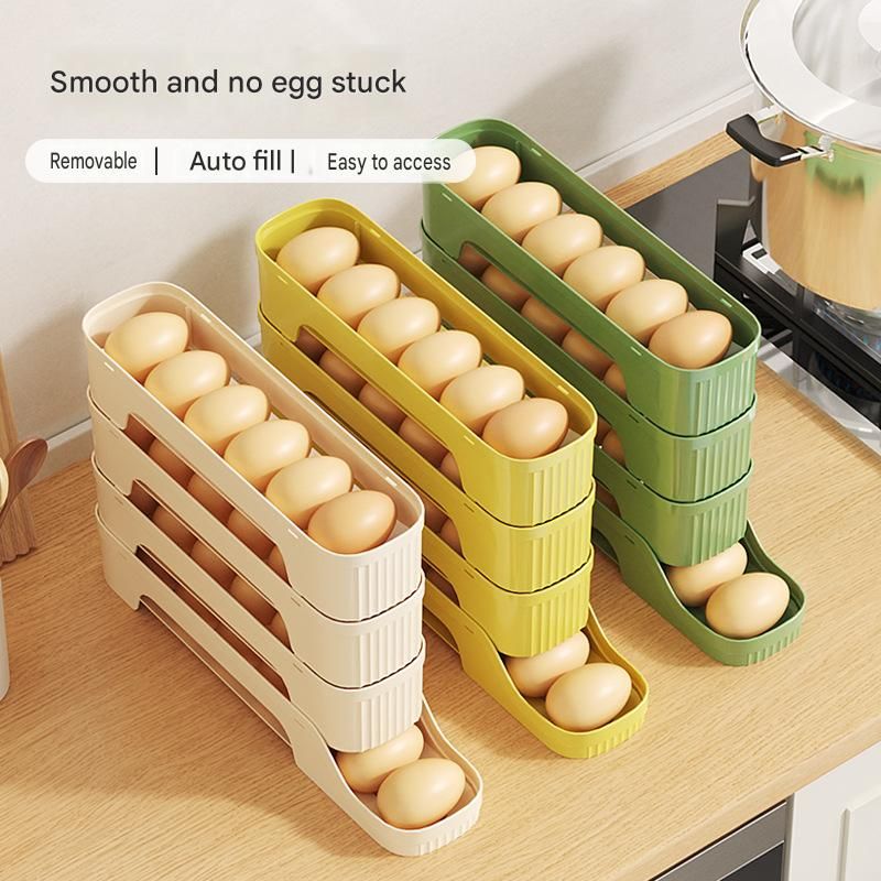 2-Tier Green Rolling Egg Storage Box - Grade PP Plastic - Automatic Dispensing view 5