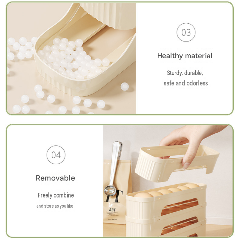3-Tier Green Rolling Egg Storage Box - Grade PP Plastic - Automatic Dispensing view 8