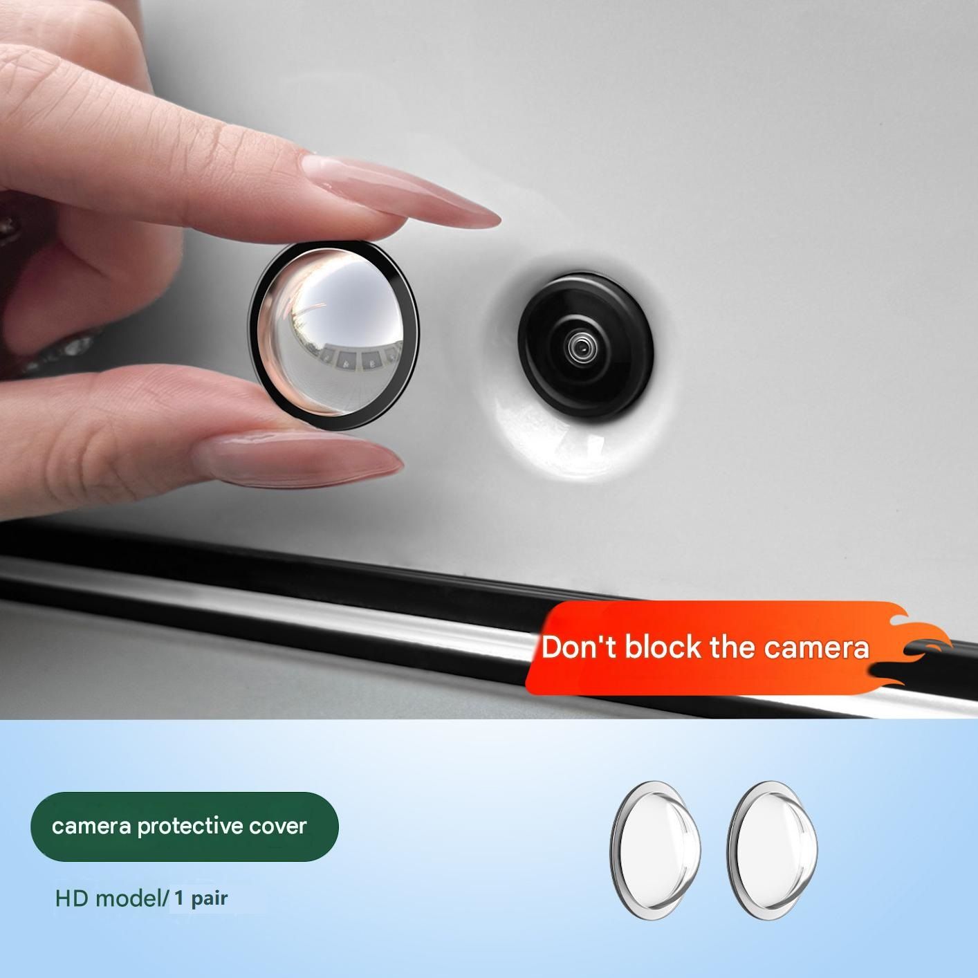 1 pair Car Camera Lens Protector Cover - ABS Material - Dustproof and view 6