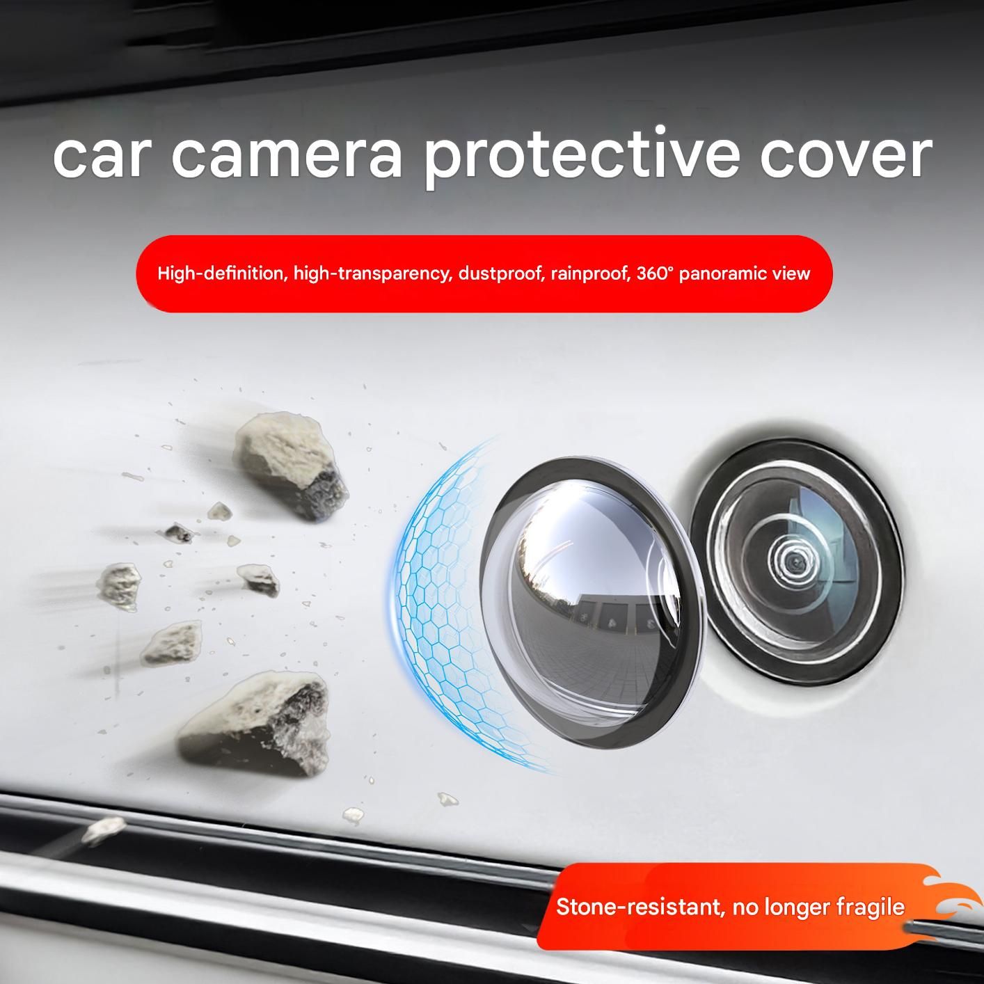 4 pair Car Camera Lens Protector Cover - ABS Material - Dustproof and view 2