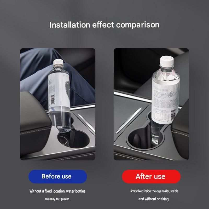 Grey Car Cup Holder Insert - TPE Material view 3
