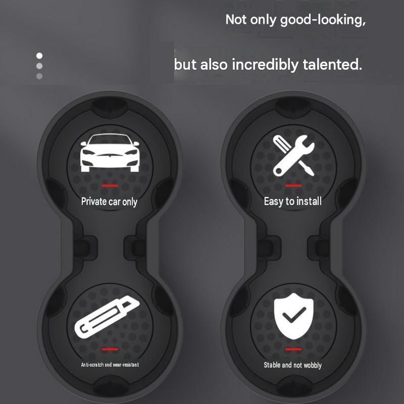 Black Car Cup Holder Insert - TPE Material view 5