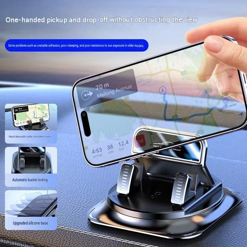 1-pack Black Dashboard Car Phone Holder Mount - 360 Degree Rotatable view 3