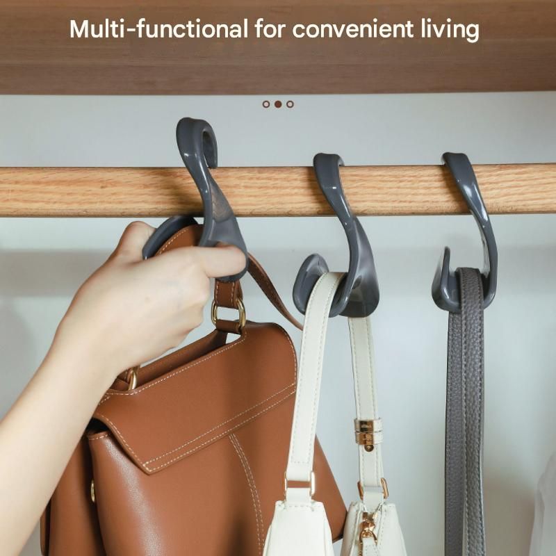 3-pack white Arched Wardrobe Bag Hook - Heavy Duty PP Plastic Hanger for Handbags view 3