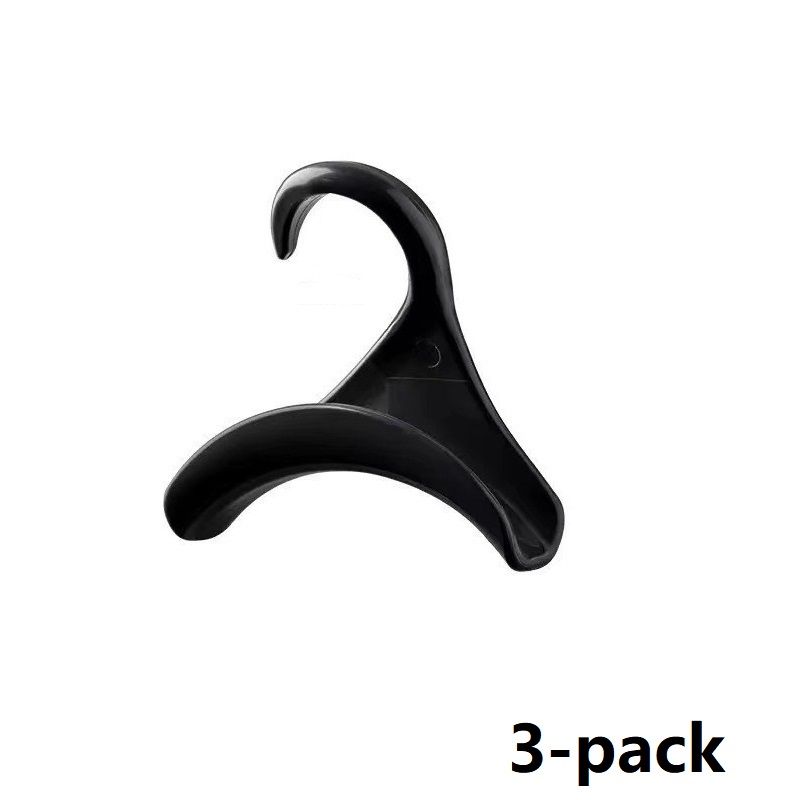 3-pack black Arched Wardrobe Bag Hook - Heavy Duty PP Plastic Hanger for Handbags
