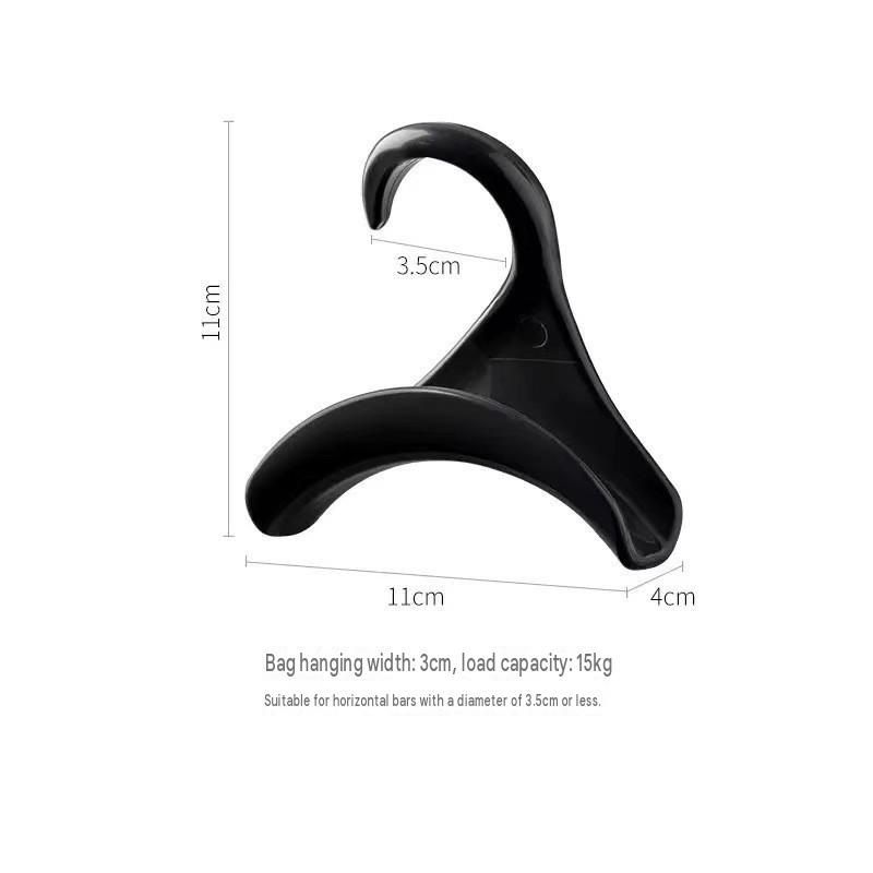 3-pack black Arched Wardrobe Bag Hook - Heavy Duty PP Plastic Hanger for Handbags view 7