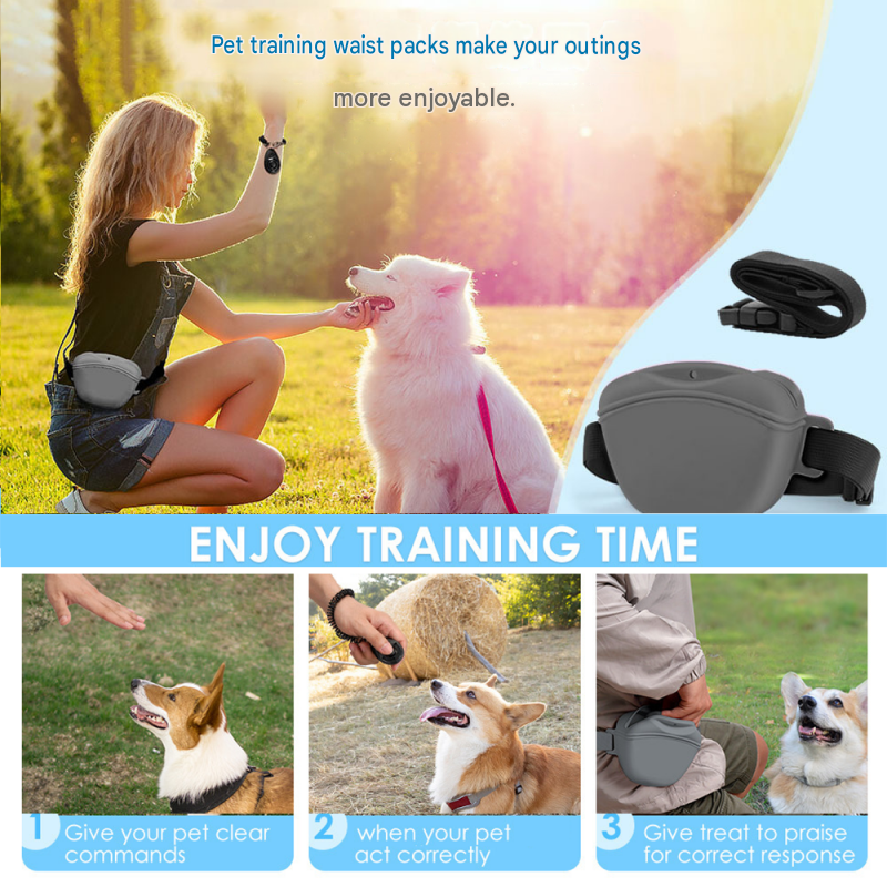 Green Silicone Dog Training Treat Pouch - Magnetic Closure view 4