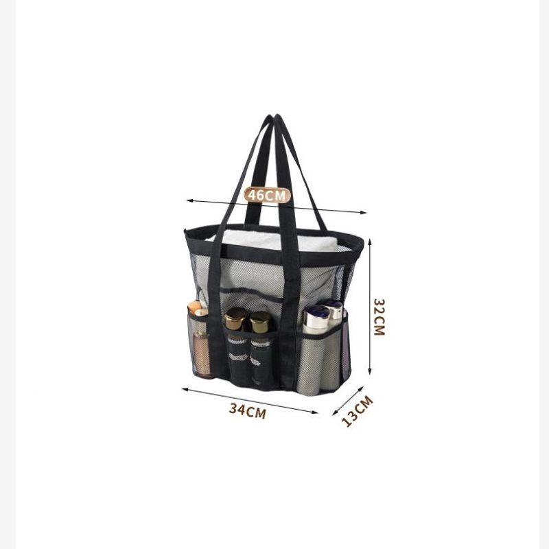 Black small size Large Capacity Mesh Beach Tote Bag - Breathable PET with view 10