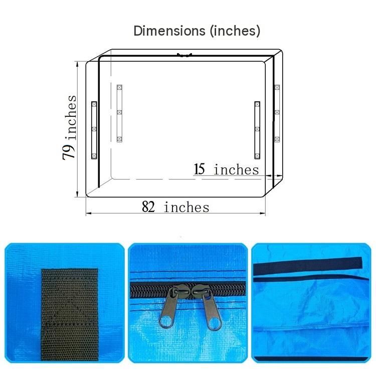 208*200*38cm Blue Heavy Duty PE Mattress Bag for Moving and Storage view 3