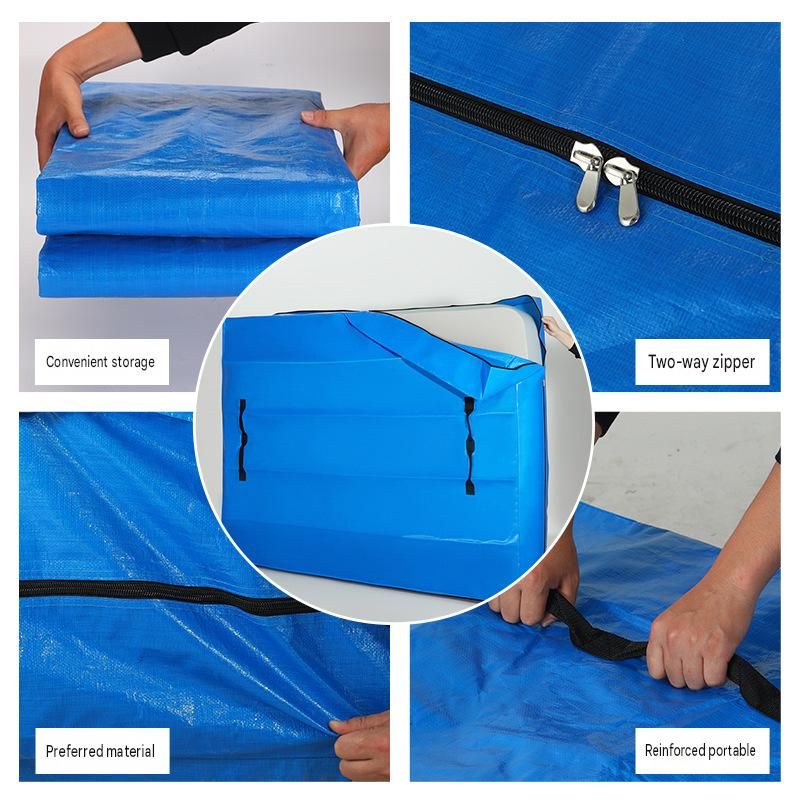 208*200*38cm Blue Heavy Duty PE Mattress Bag for Moving and Storage view 5