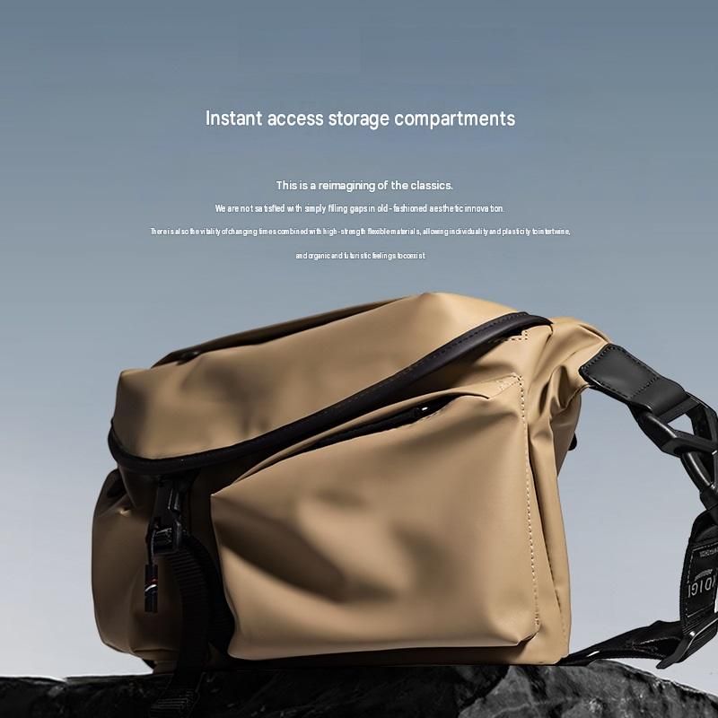 Green Ultra-Light Men's Crossbody Bag - PU Water-Resistant Sling Bag with view 2