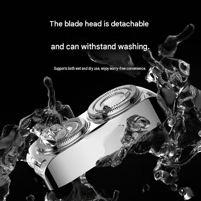 Orange Portable Men's Electric Shaver - Titanium Alloy Floating Heads view 7