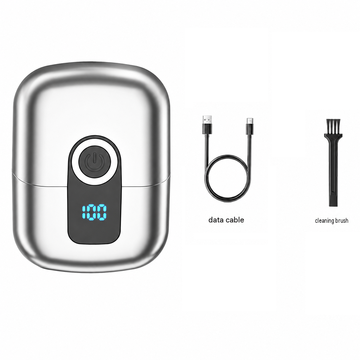 Silver Mini Portable Electric Shaver for Men - Floating Heads