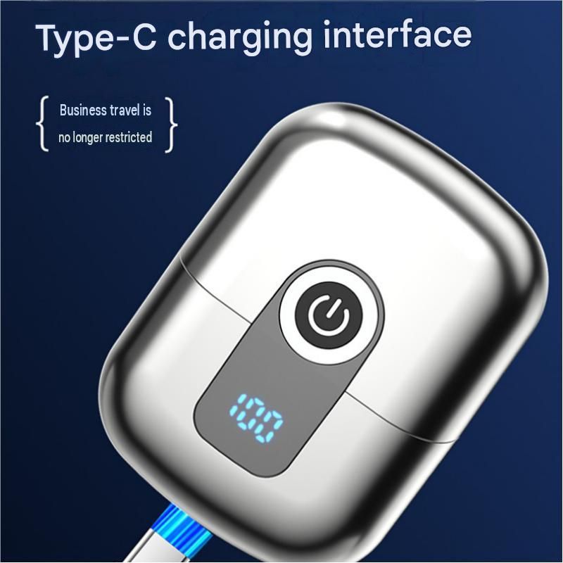 Gray Mini Portable Electric Shaver for Men and two set of spare integral view 6