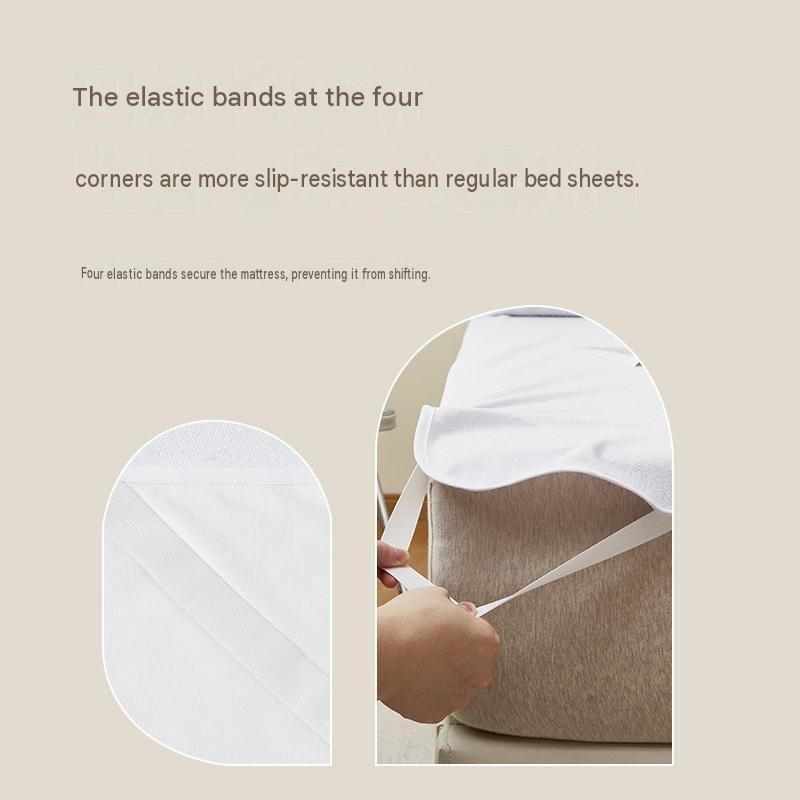 152*203cm White Waterproof Mattress Protector - Microfibre Terry Towelling Top view 5