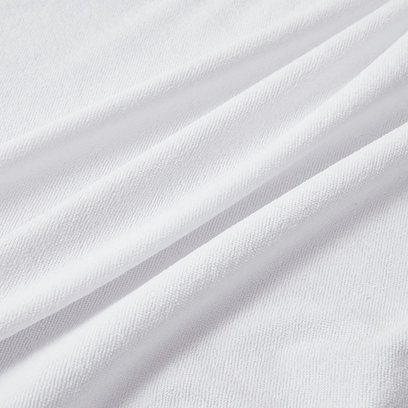 193*203cm White Waterproof Mattress Protector - Microfibre Terry Towelling Top view 7