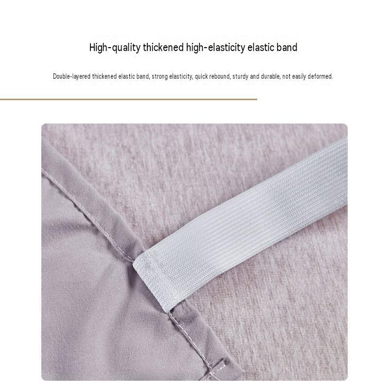 Grey 152x203x38cm Elastic Bed Skirt - Thickened Polyester Fitted Valance with view 5