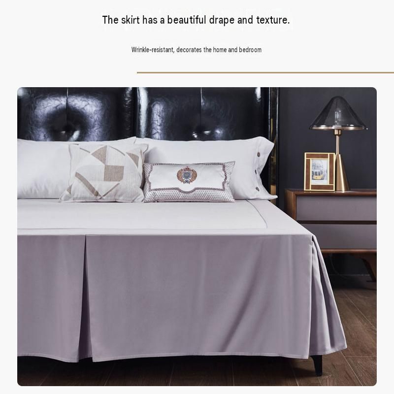 Blue 137x190x38cm Elastic Bed Skirt - Thickened Polyester Fitted Valance with view 4
