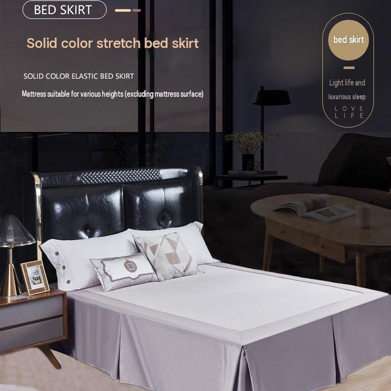White 137x190x38cm Elastic Bed Skirt - Thickened Polyester Fitted Valance with view 2