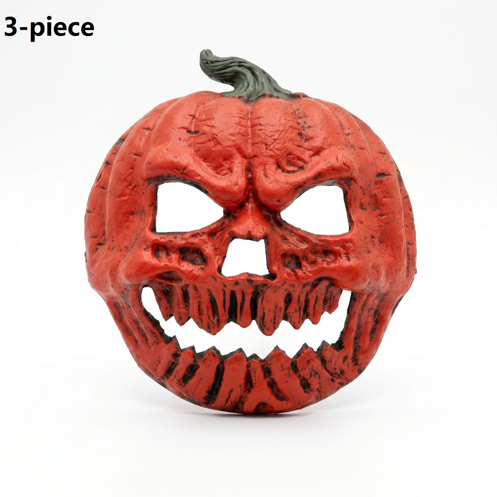 3-pack Scary Pumpkin Mask - PU Foam Pumpkin Head Costume Prop