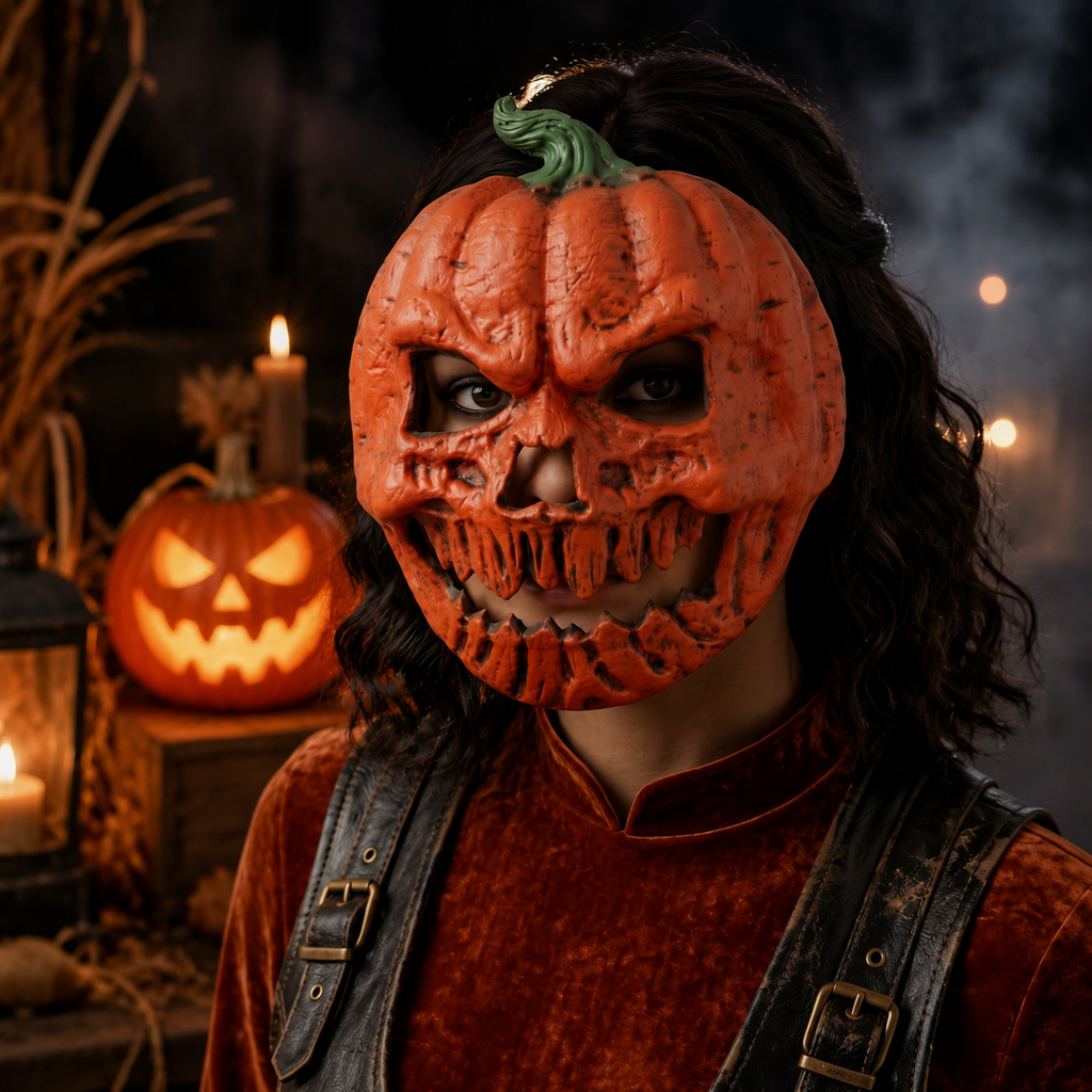 3-pack Scary Pumpkin Mask - PU Foam Pumpkin Head Costume Prop view 7