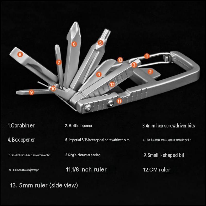 3-pack 13-in-1 Stainless Steel Multi Function Tool - SIM Card Ejector view 6