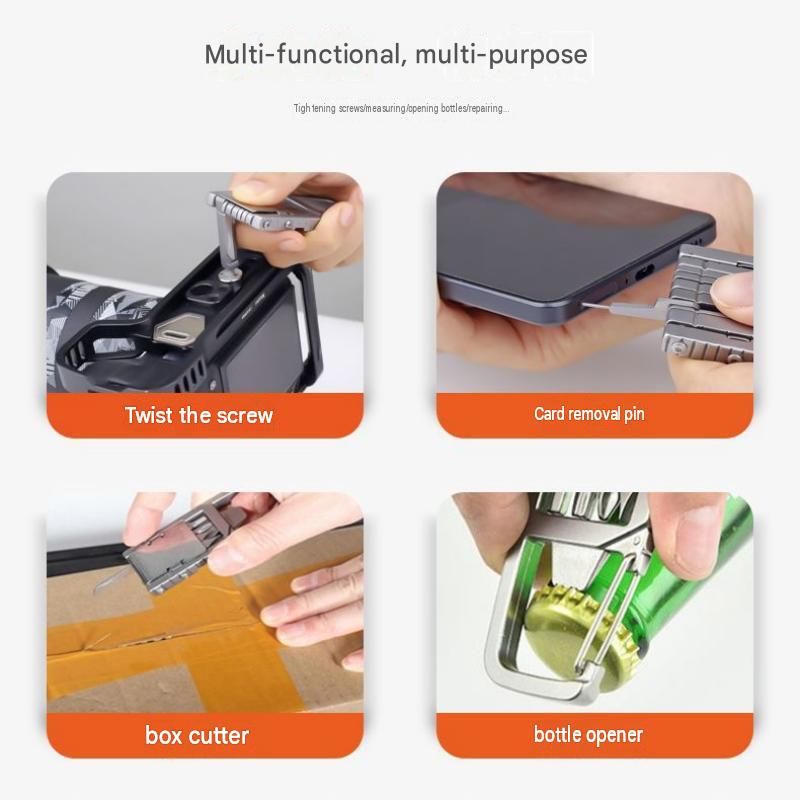 3-pack 13-in-1 Stainless Steel Multi Function Tool - SIM Card Ejector view 8