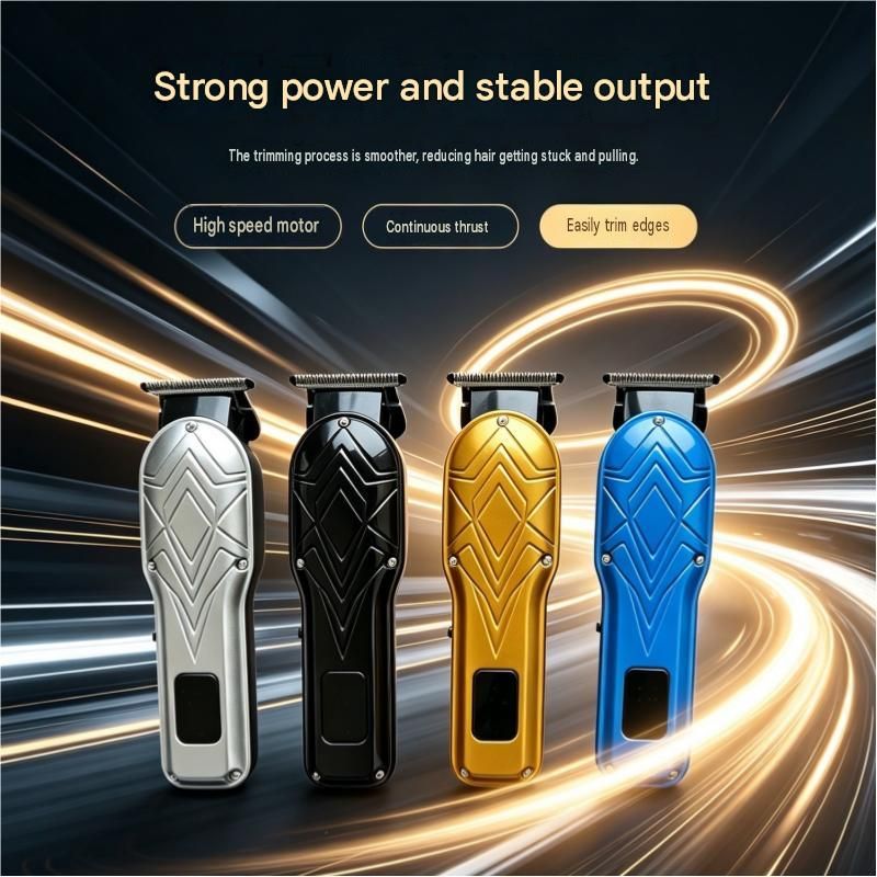 Blue Men's Electric Hair Trimmer Kit - Titanium Alloy Blade view 2
