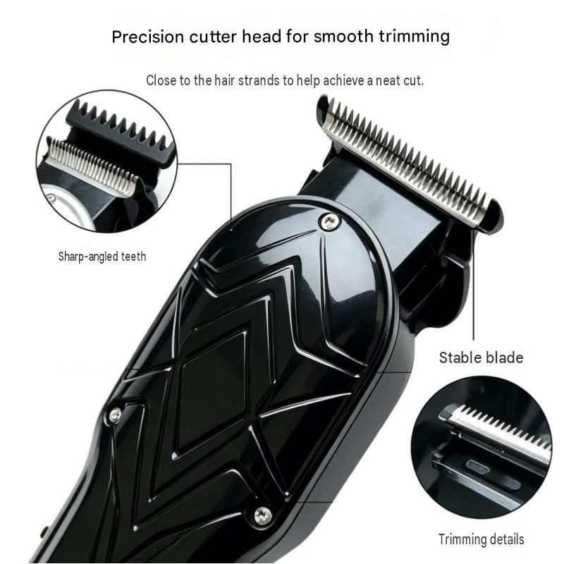 Black Men's Electric Hair Trimmer Kit - Titanium Alloy Blade view 4