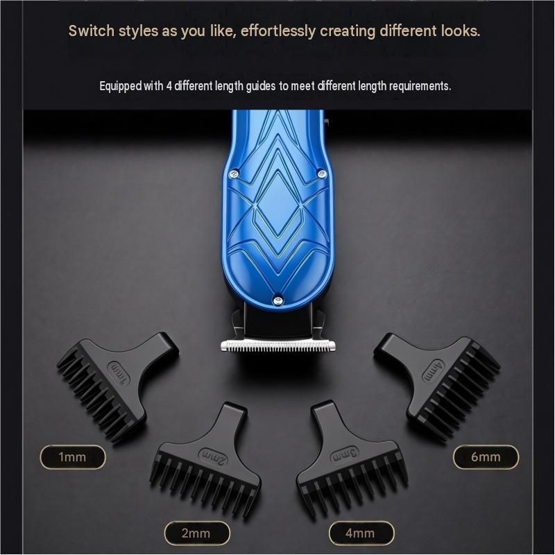 Black Men's Electric Hair Trimmer Kit - Titanium Alloy Blade view 9